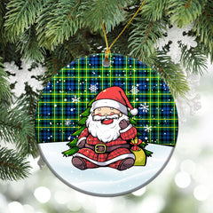 Campbell of Breadalbane Ancient Tartan Christmas Ceramic Ornament - Scottish Santa Style