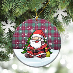 Crawford Ancient Tartan Christmas Ceramic Ornament - Scottish Santa Style