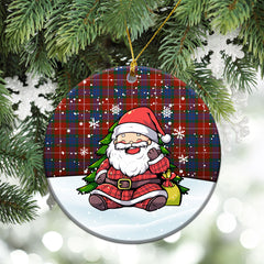 Fraser (of Lovat) Ancient Tartan Christmas Ceramic Ornament - Scottish Santa Style