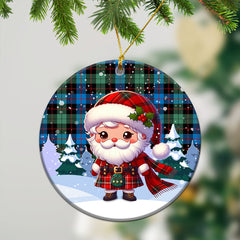 Guthrie Ancient Tartan Christmas Ceramic Ornament - Santa Claus In Kilt Style