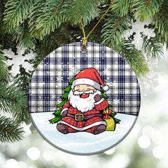 Hannay Modern Tartan Christmas Ceramic Ornament - Scottish Santa Style