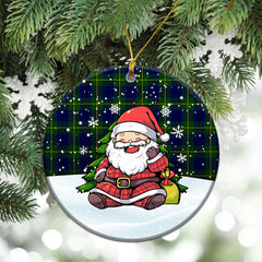 Johnson Modern Tartan Christmas Ceramic Ornament - Scottish Santa Style