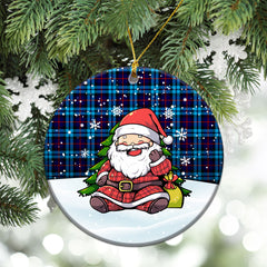 MacCorquodale Tartan Christmas Ceramic Ornament - Scottish Santa Style