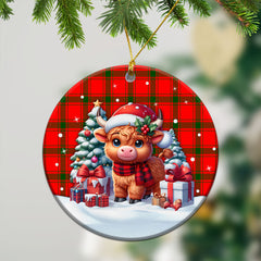 MacDonald of Sleat Tartan Christmas Ceramic Ornament - Highland Cow Winter Style