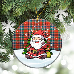 MacFarlane Ancient Tartan Christmas Ceramic Ornament - Scottish Santa Style