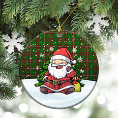 MacKinnon Hunting Modern Tartan Christmas Ceramic Ornament - Scottish Santa Style