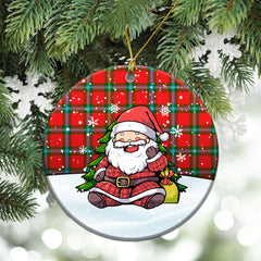 MacLaine of Loch Buie Tartan Christmas Ceramic Ornament - Scottish Santa Style