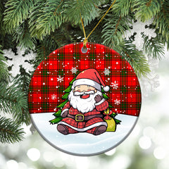 Maxwell Modern Tartan Christmas Ceramic Ornament - Scottish Santa Style