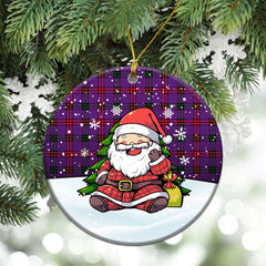 Montgomery Modern Tartan Christmas Ceramic Ornament - Scottish Santa Style