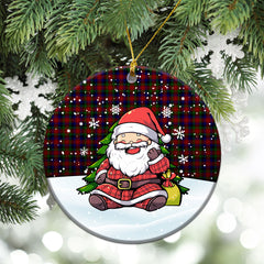 Tennant Tartan Christmas Ceramic Ornament - Scottish Santa Style