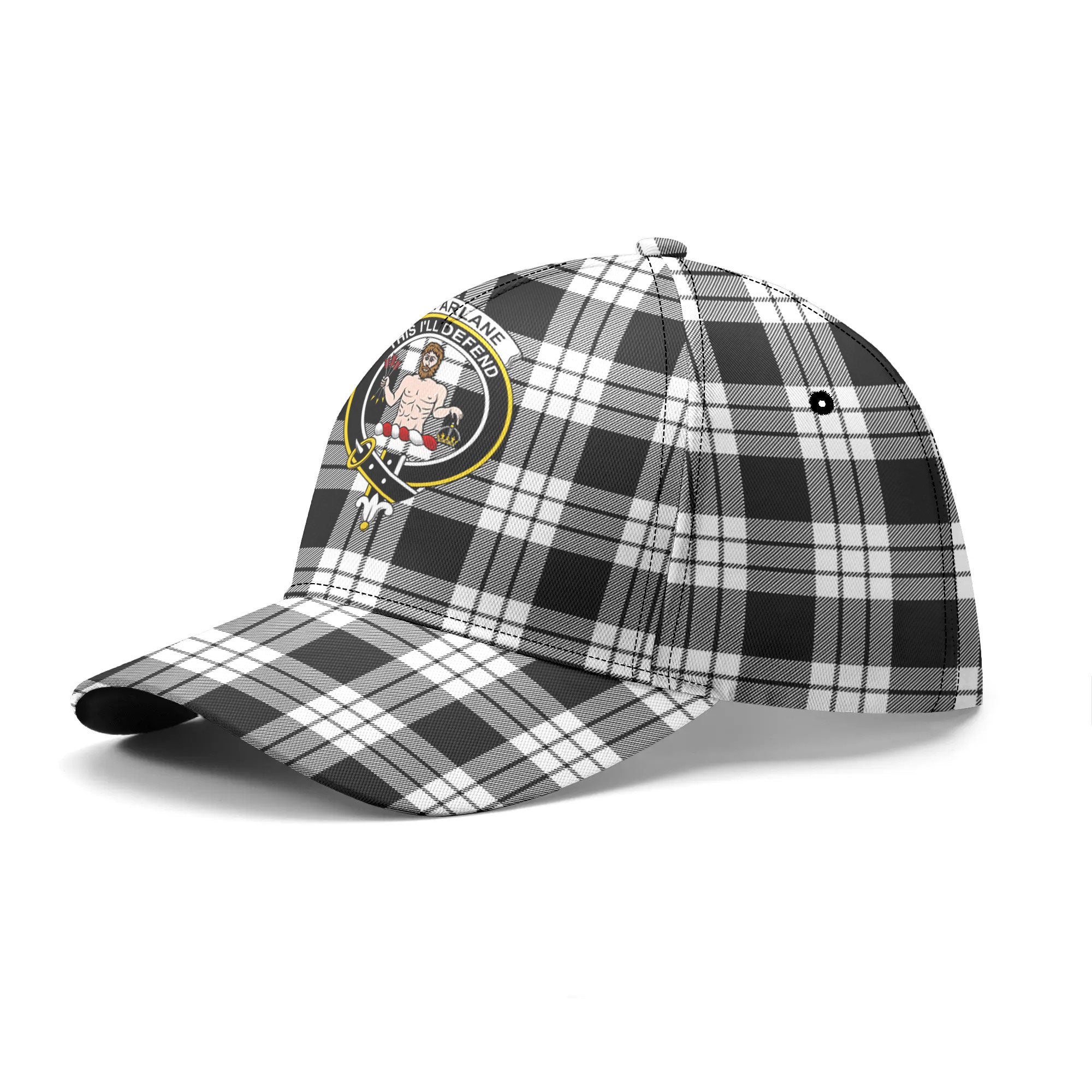 MacFarlane Black _ White Tartan Crest Classic Cap