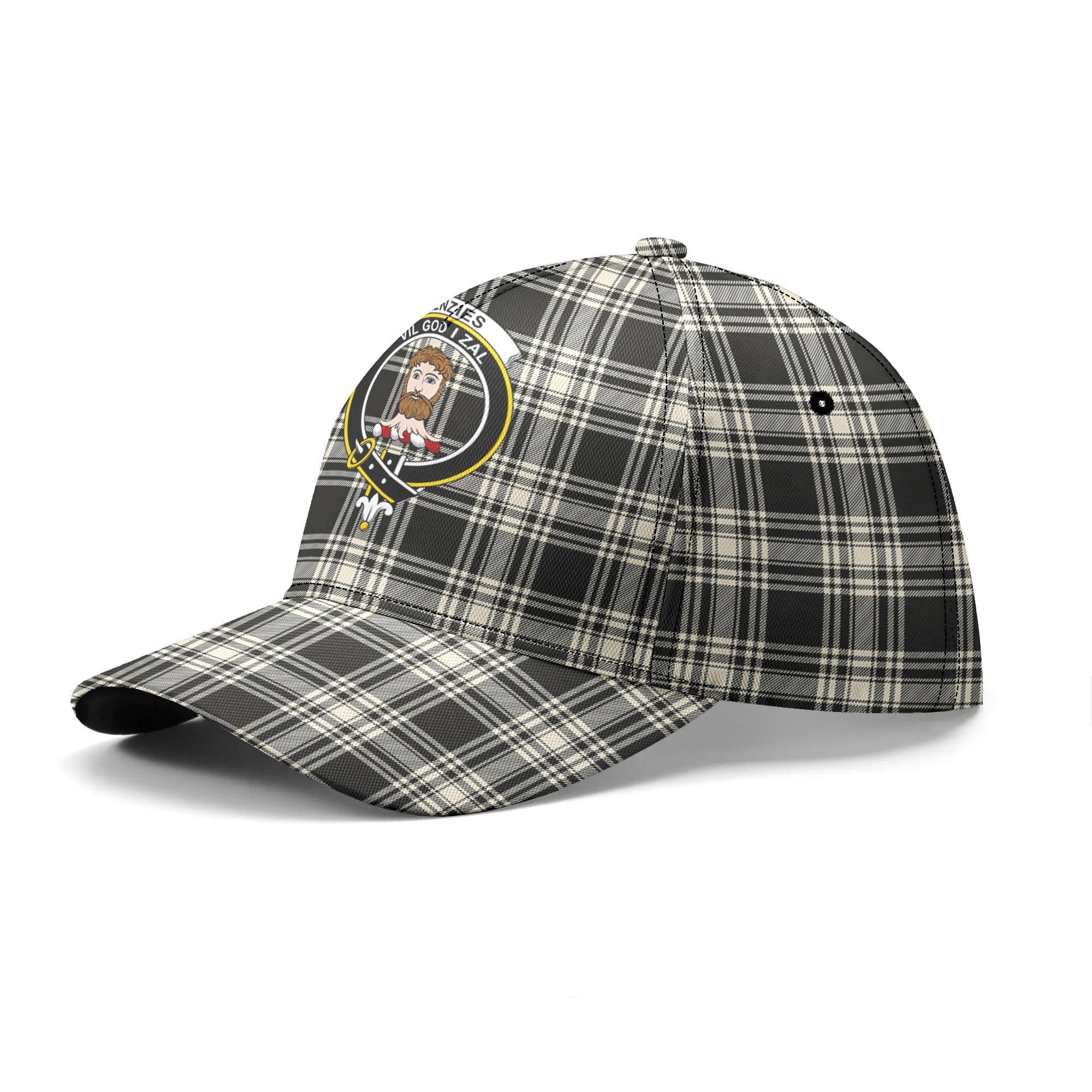 Menzies Black - White Ancient Tartan Crest Classic Cap