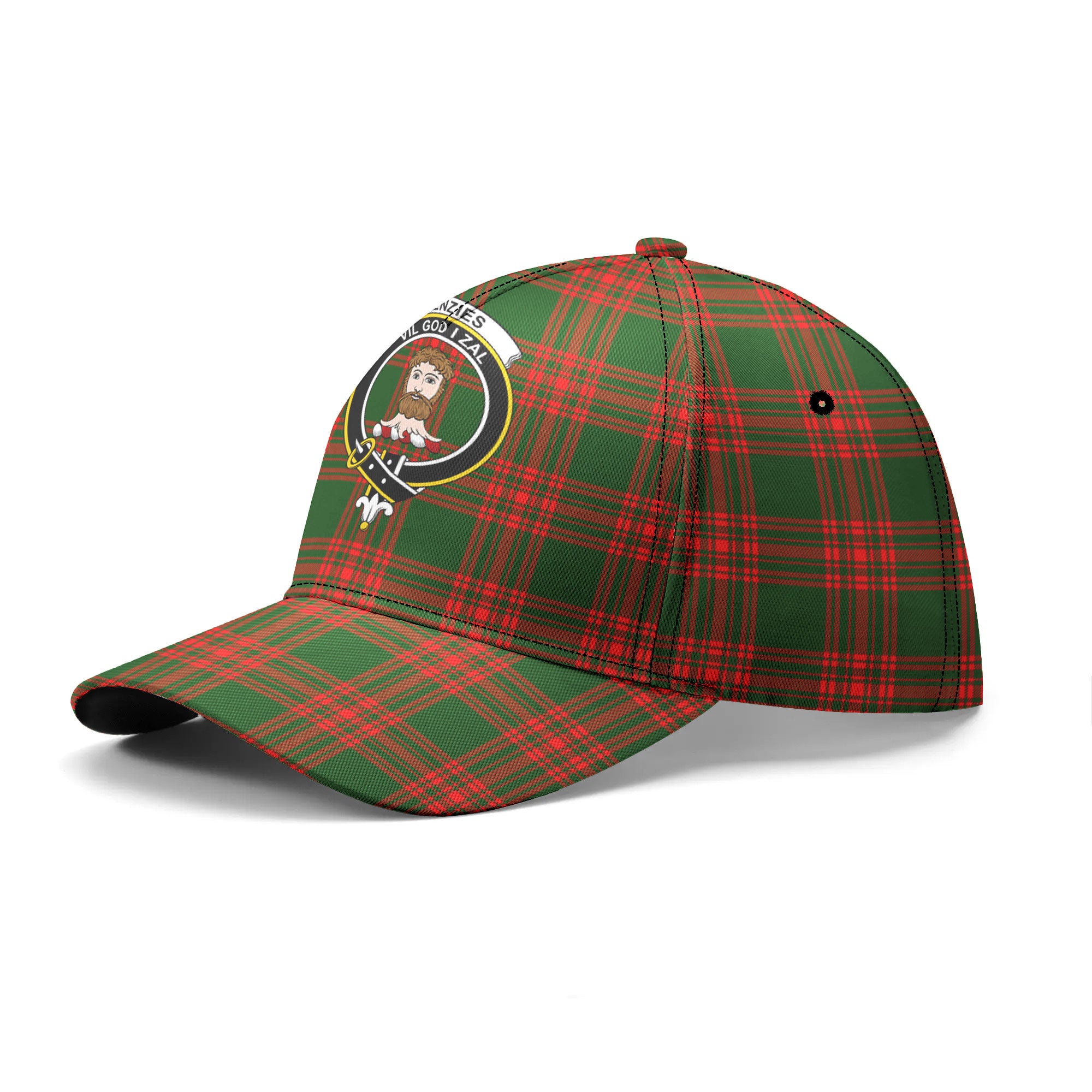 Menzies Green Modern Tartan Crest Classic Cap