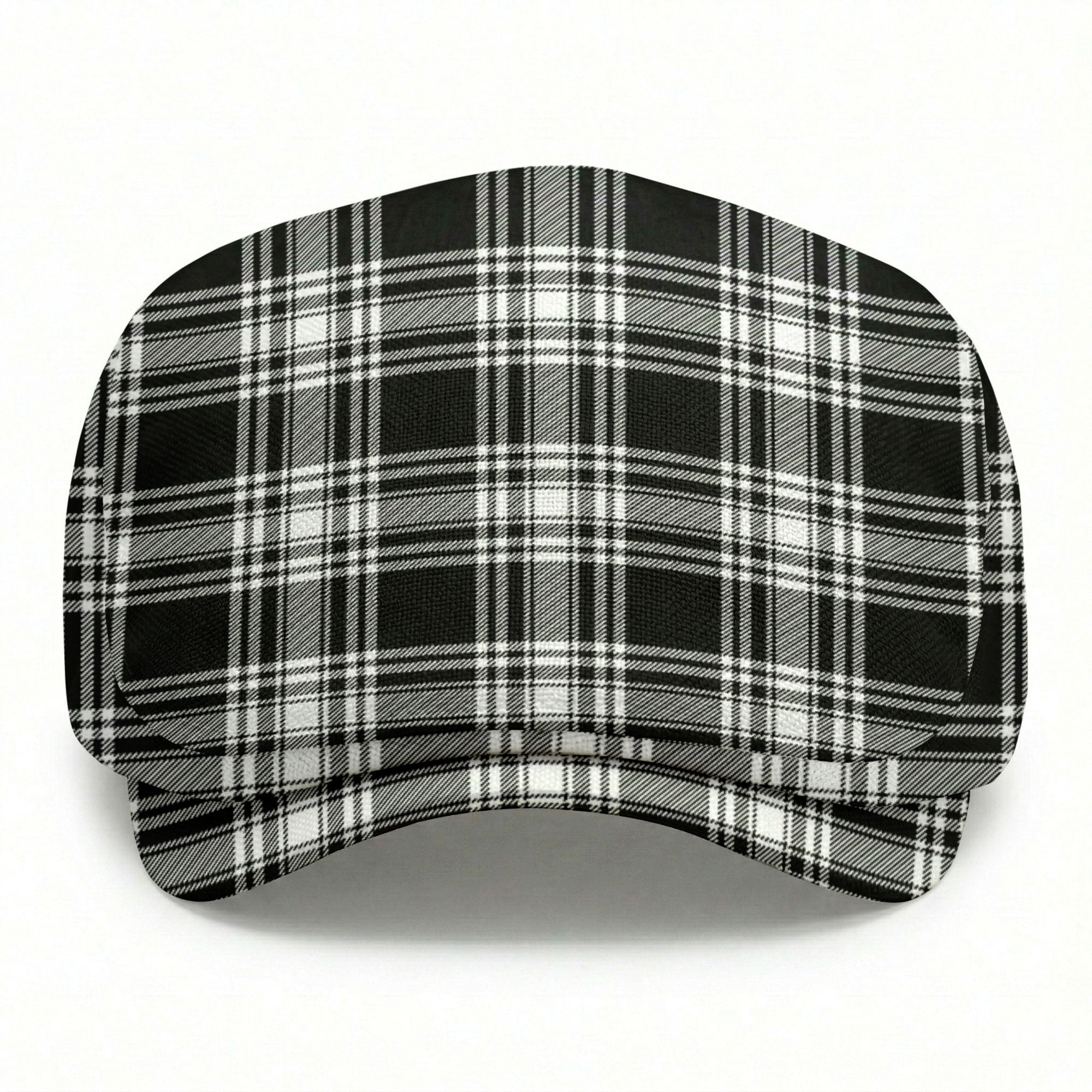 Menzies Black - White Modern Tartan Flat Caps