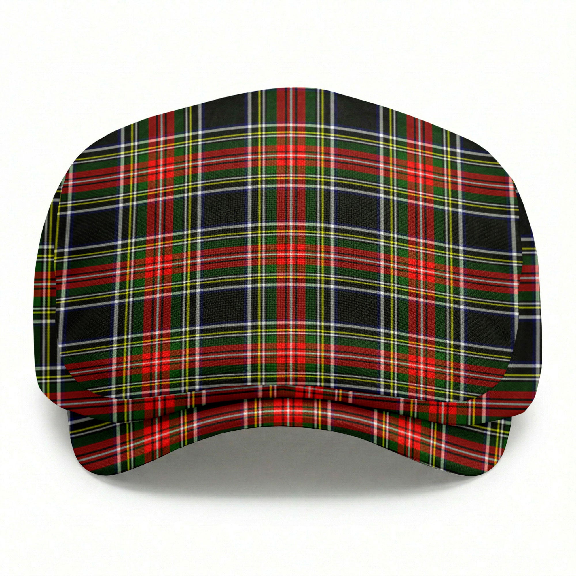 Stewart Black Tartan Flat Caps
