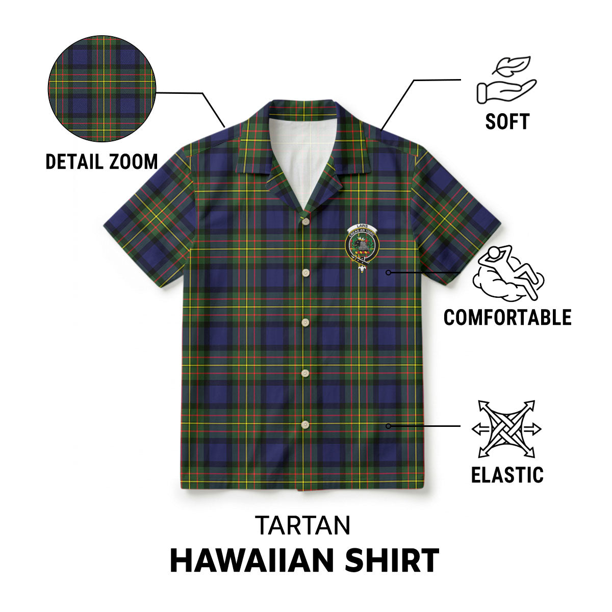 Laws Tartan Crest Hawaiian Shirt