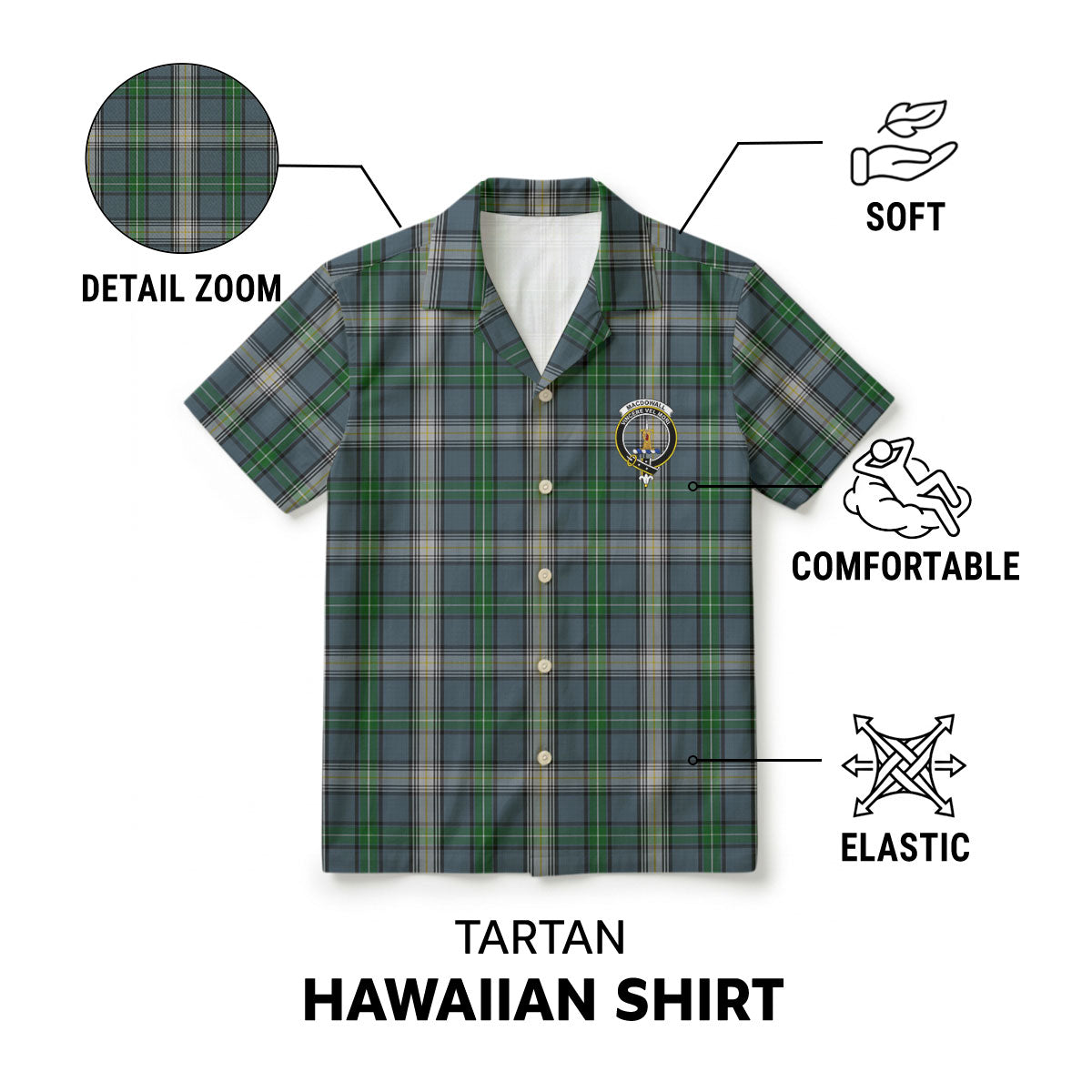 MacDowall Tartan Crest Hawaiian Shirt