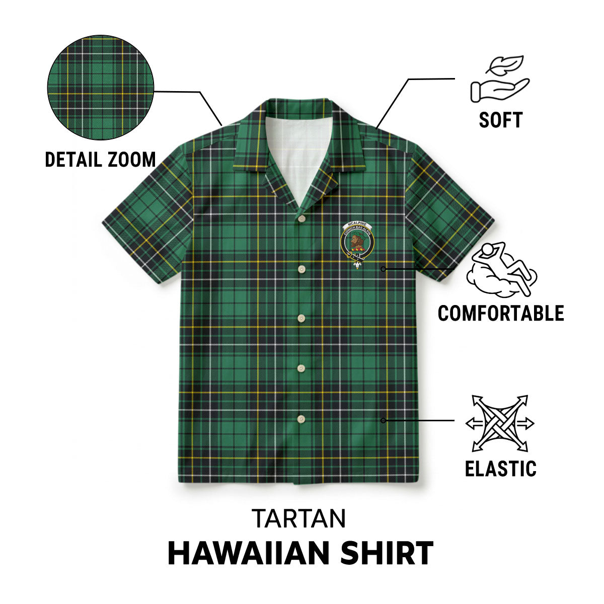 McAlpine Ancient Tartan Crest Hawaiian Shirt