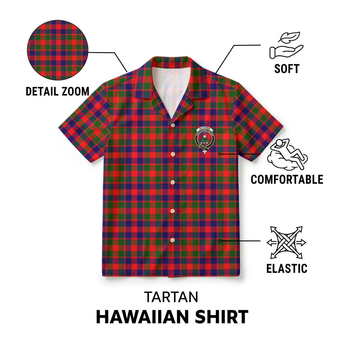 McGowan Tartan Crest Hawaiian Shirt