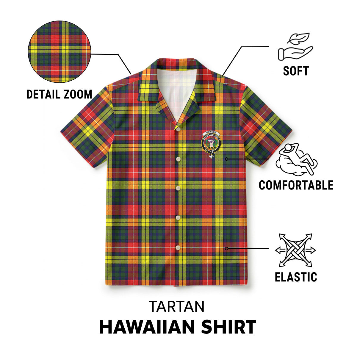 McIndoe Tartan Crest Hawaiian Shirt