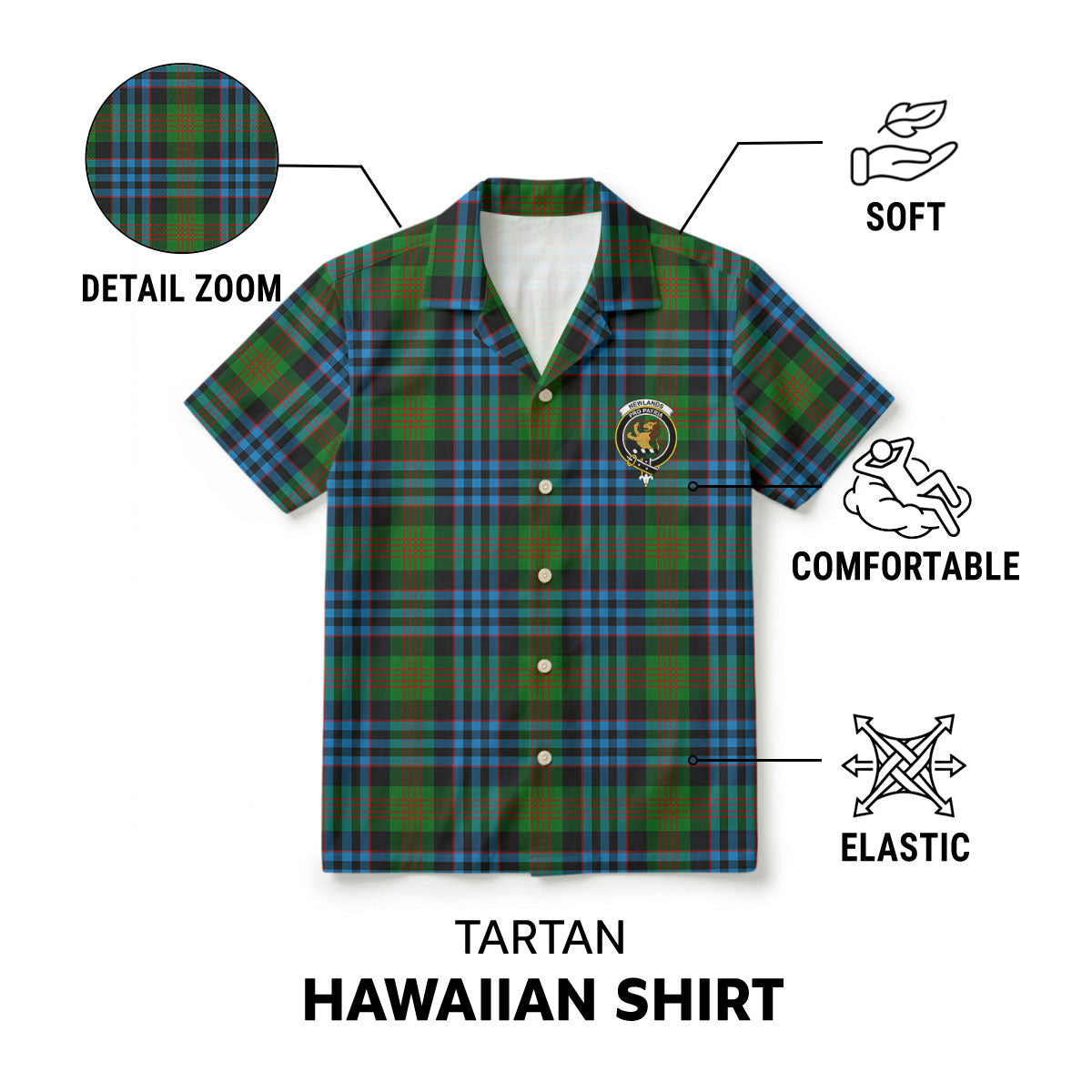 Newlands Tartan Crest Hawaiian Shirt