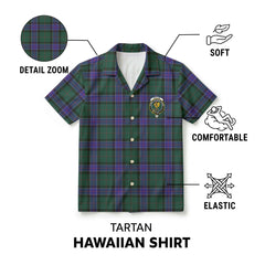 Sinclair Hunting Modern Tartan Crest Hawaiian Shirt
