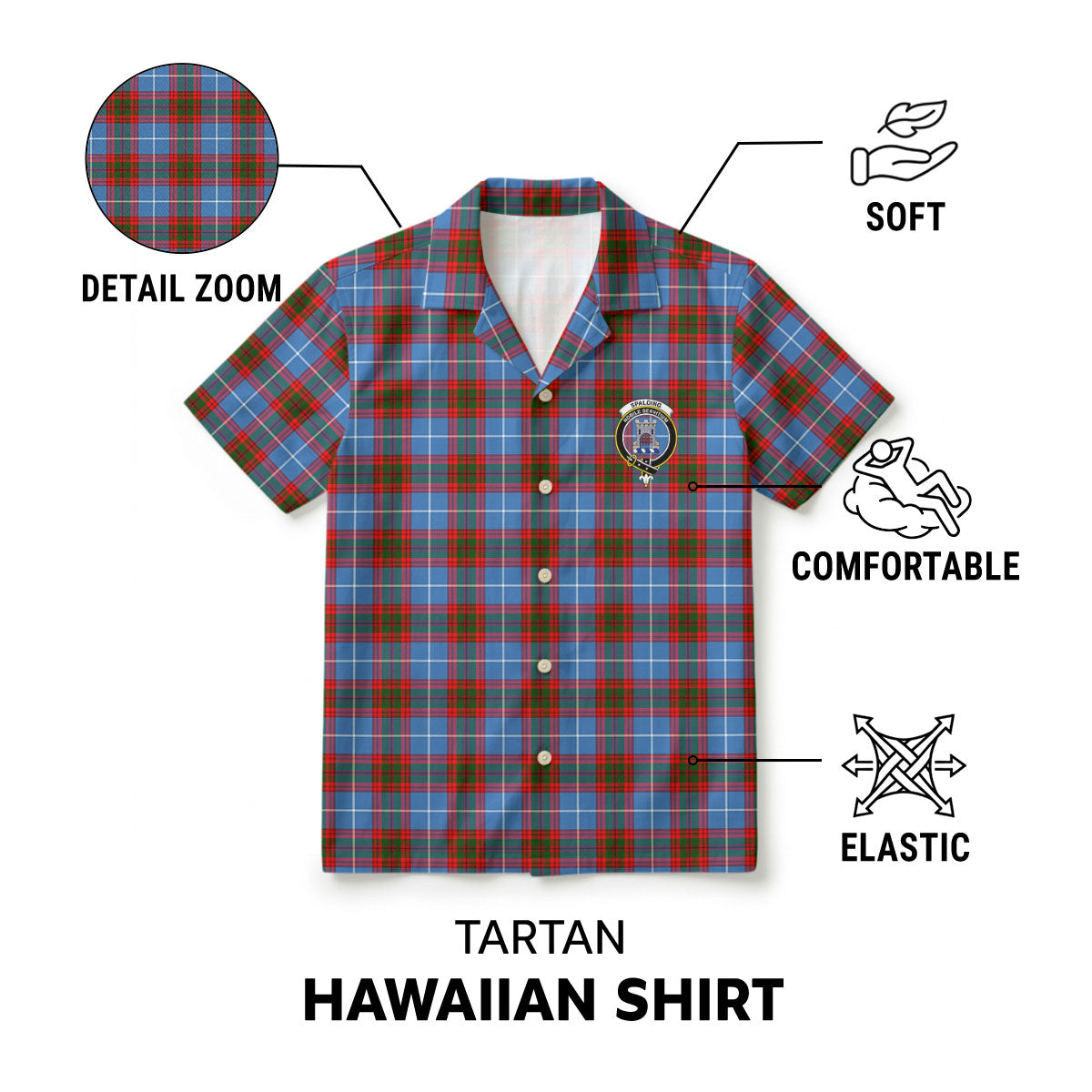 Spalding Tartan Crest Hawaiian Shirt
