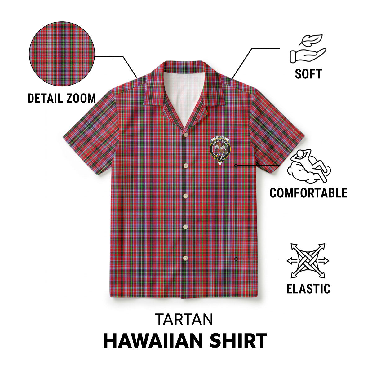 Straiton Tartan Crest Hawaiian Shirt