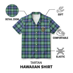 Sutherland Old Ancient Tartan Crest Hawaiian Shirt