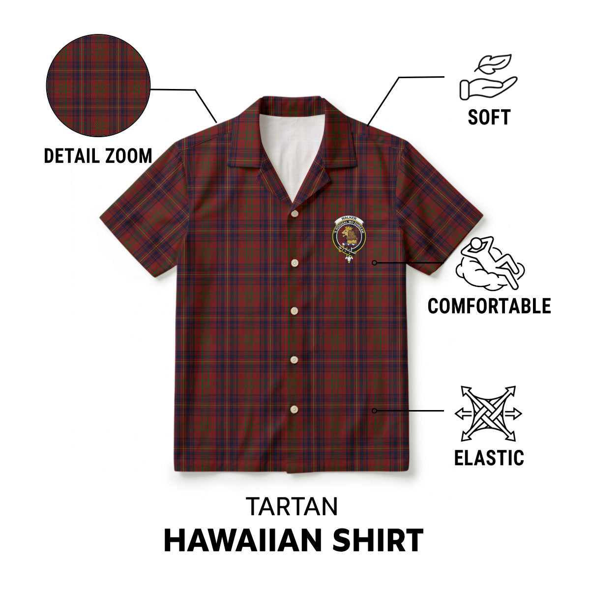 Walker Tartan Crest Hawaiian Shirt