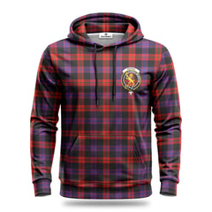 Brown Modern Tartan Crest Hoodie