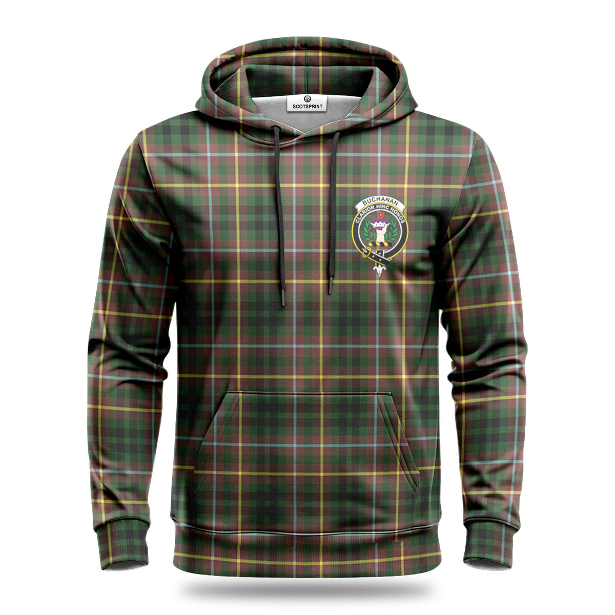 Buchanan Hunting Tartan Crest Hoodie