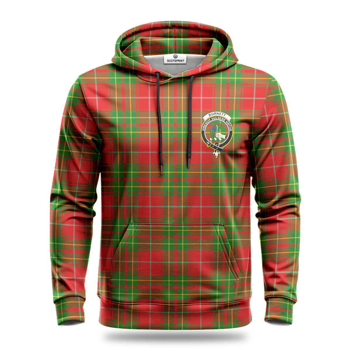 Burnett Ancient Tartan Crest Hoodie