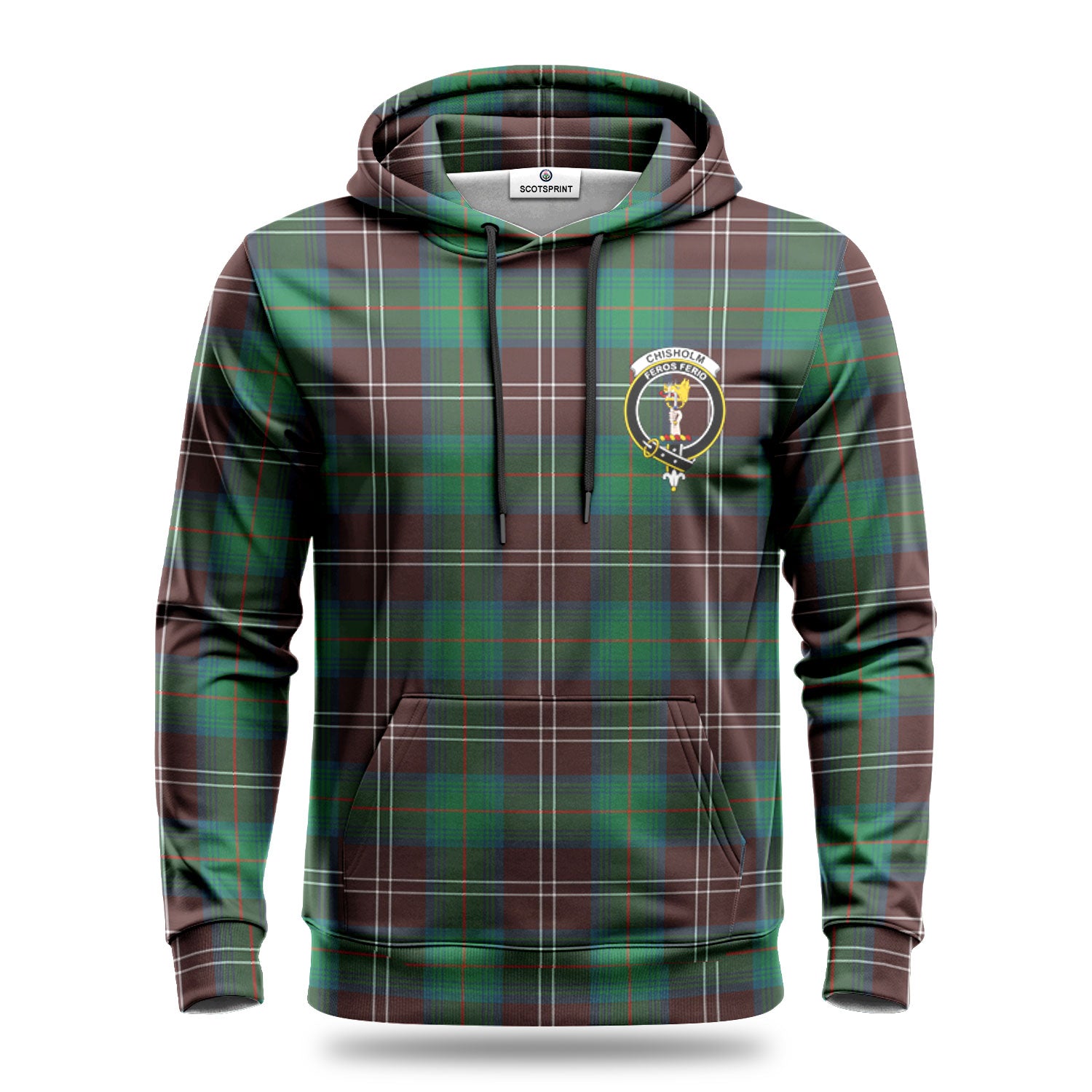 Chisholm Hunting Ancient Tartan Crest Hoodie