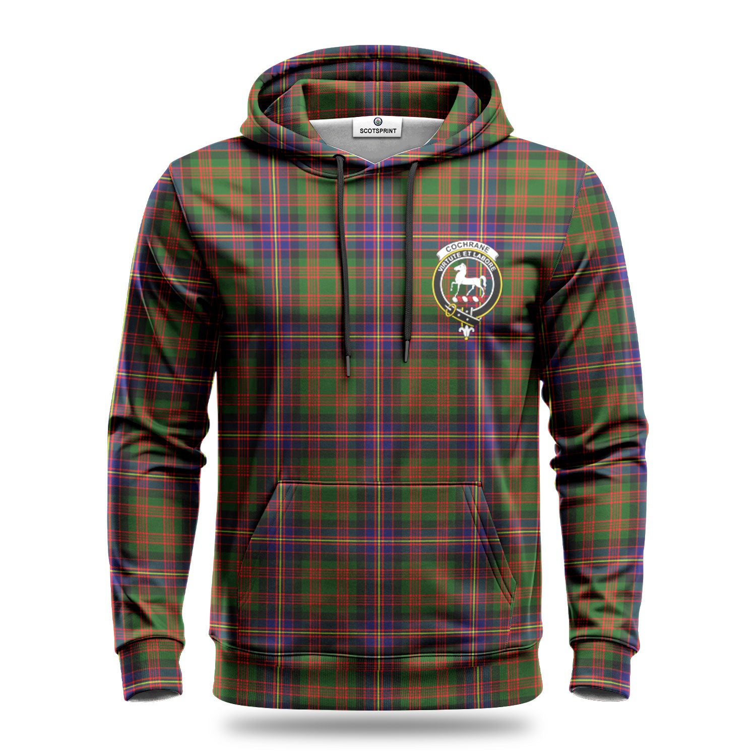 Cochrane Modern Tartan Crest Hoodie