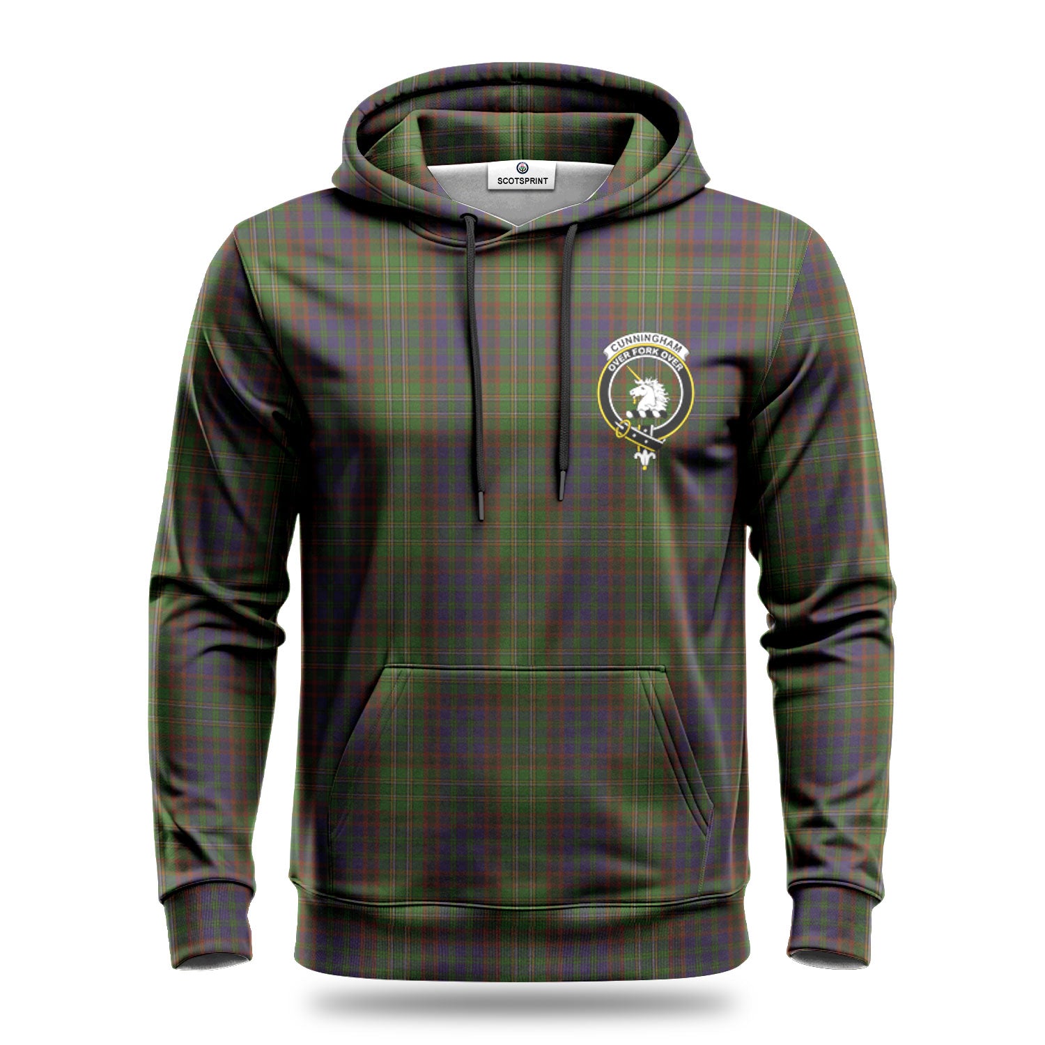 Cunningham Hunting Modern Tartan Crest Hoodie