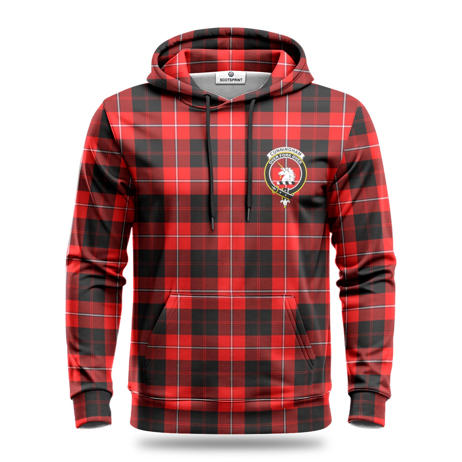 Cunningham Modern Tartan Crest Hoodie