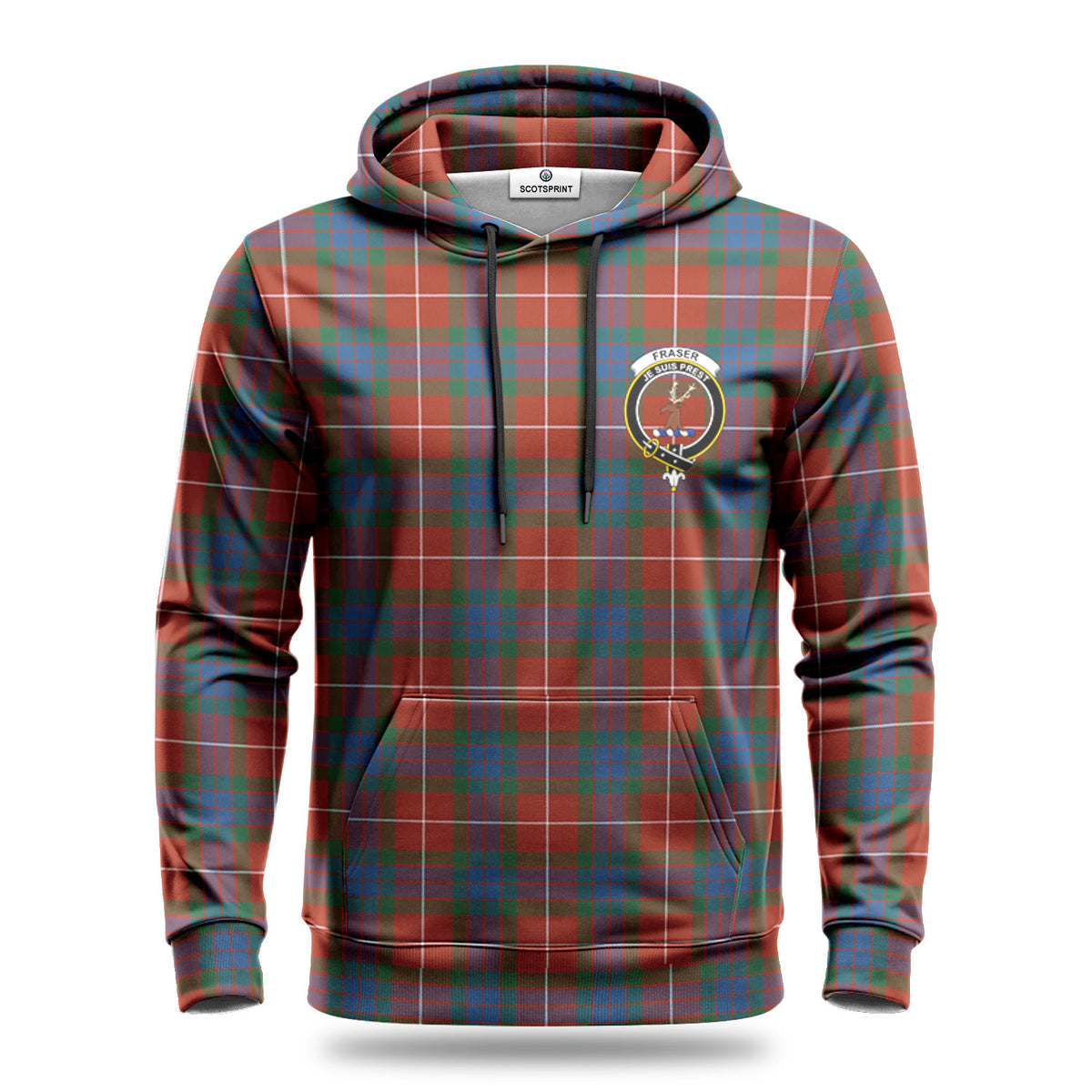 Fraser (of Lovat) Ancient Tartan Crest Hoodie