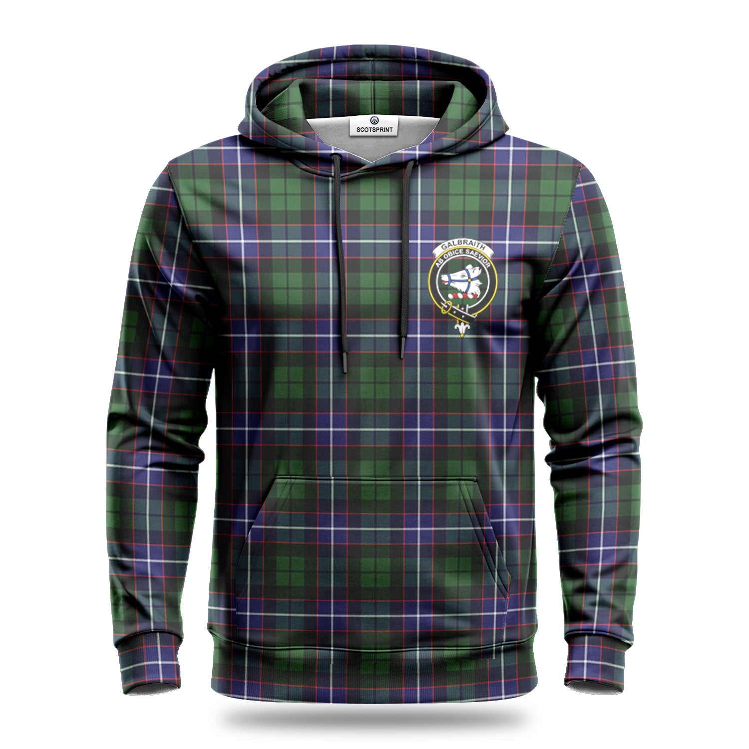 Galbraith Modern Tartan Crest Hoodie