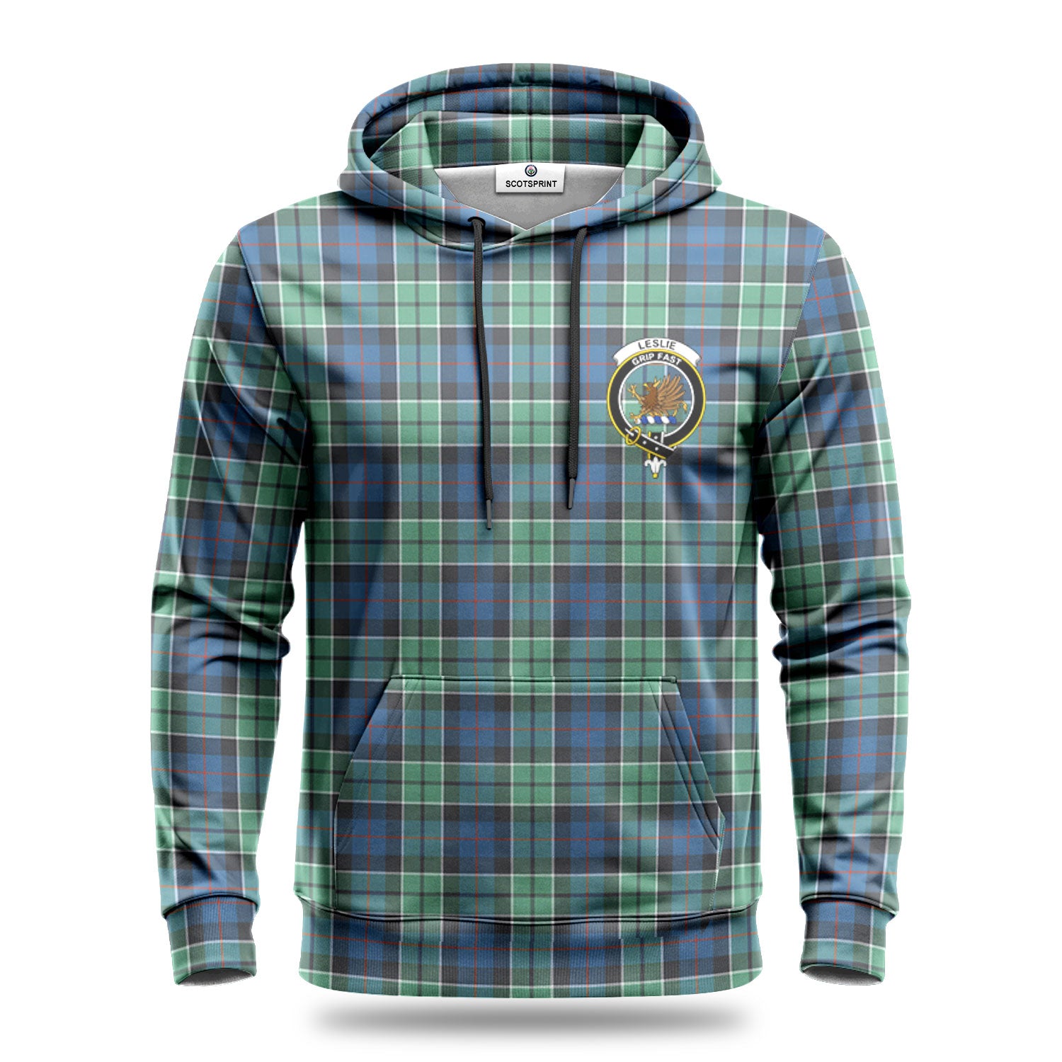 Leslie Hunting Ancient Tartan Crest Hoodie