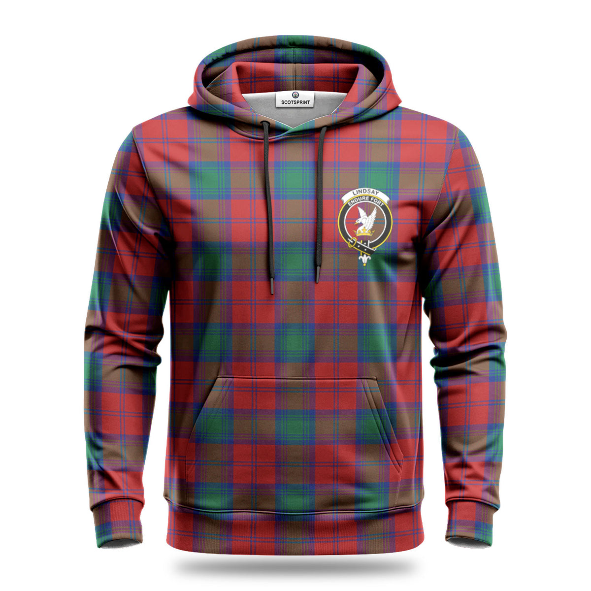 Lindsay Modern Tartan Crest Hoodie