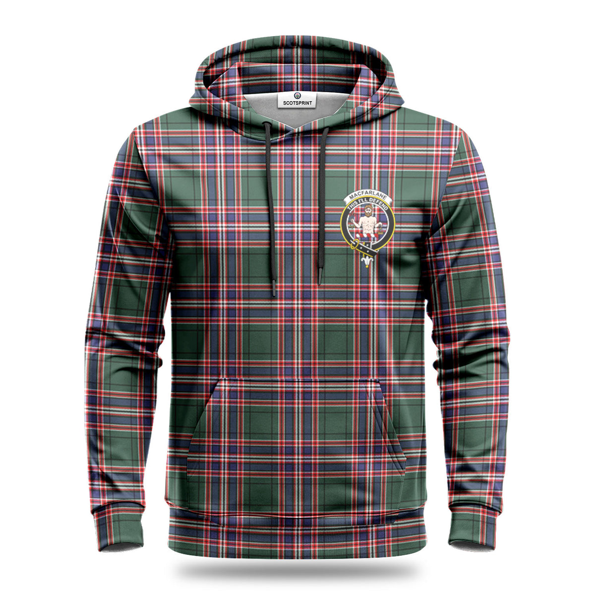 MacFarlane Hunting Modern Tartan Crest Hoodie