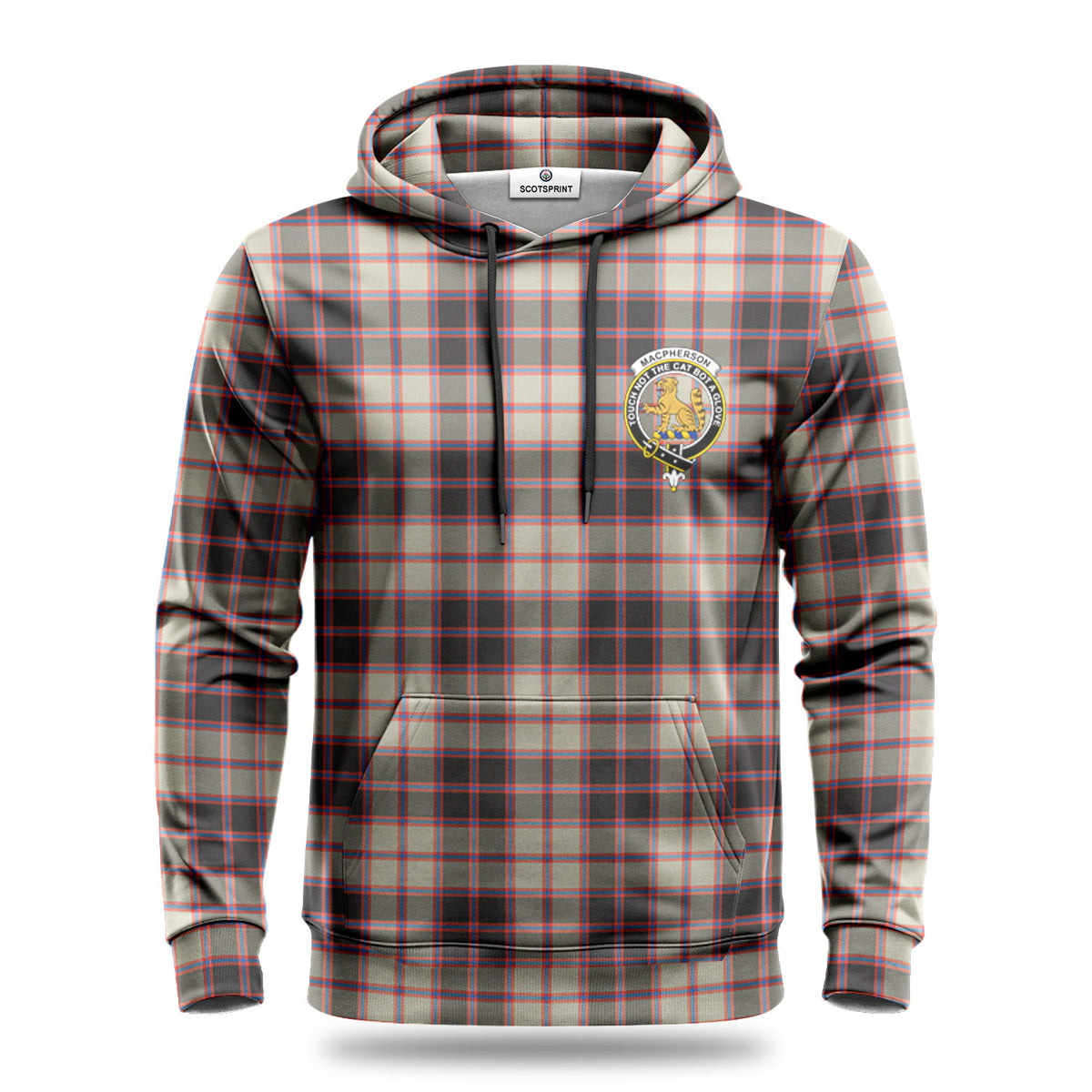 MacPherson Hunting Ancient Tartan Crest Hoodie