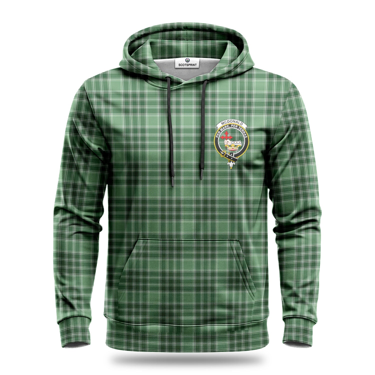 McDonald Lord of the Isles Hunting Tartan Crest Hoodie