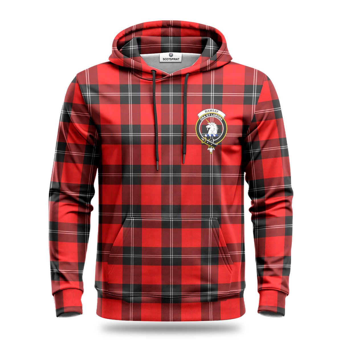 Ramsay Modern Tartan Crest Hoodie