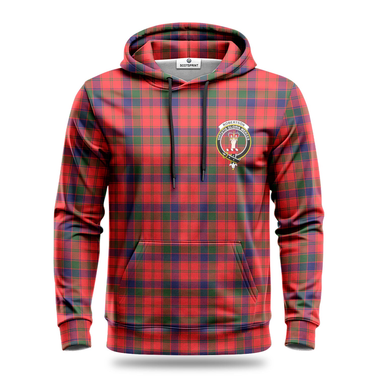 Robertson Modern Tartan Crest Hoodie