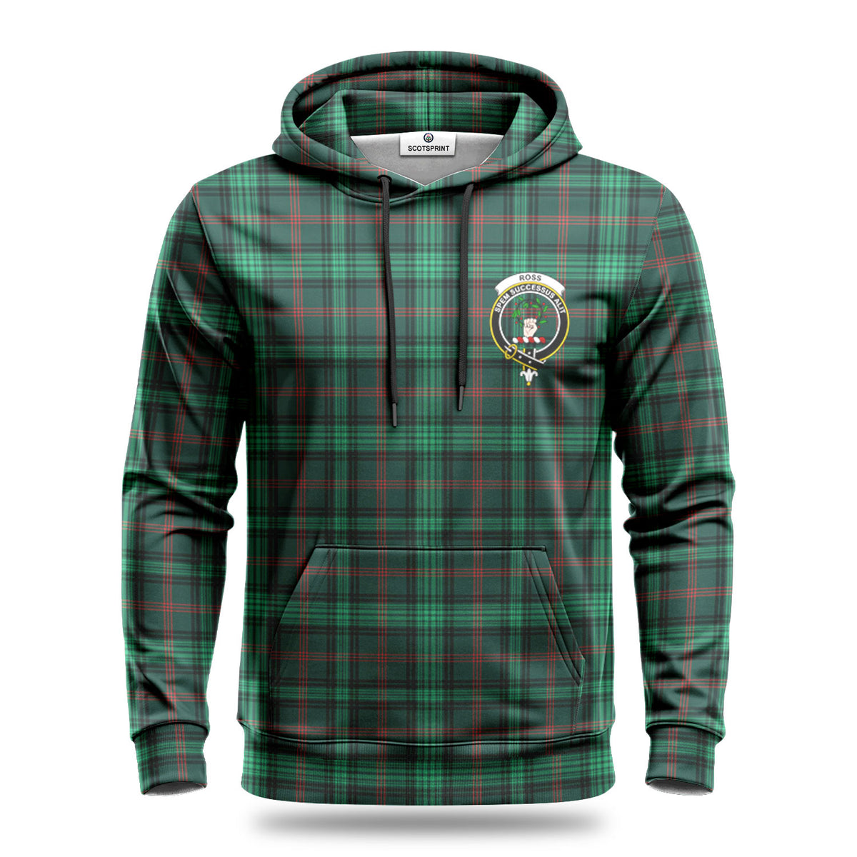 Ross Hunting Modern Tartan Crest Hoodie