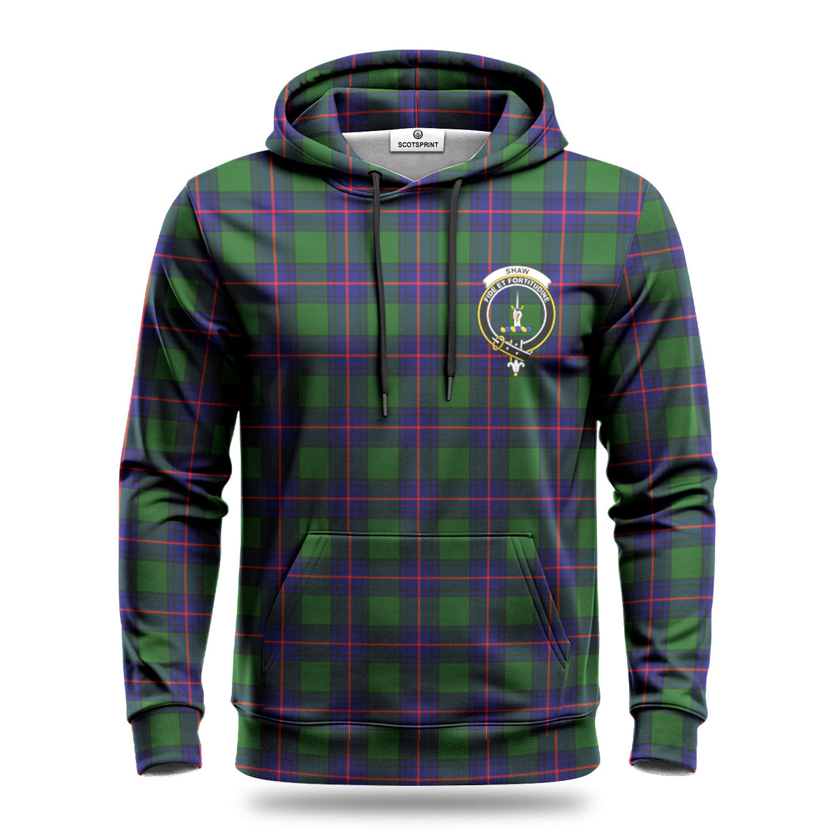 Shaw Modern Tartan Crest Hoodie