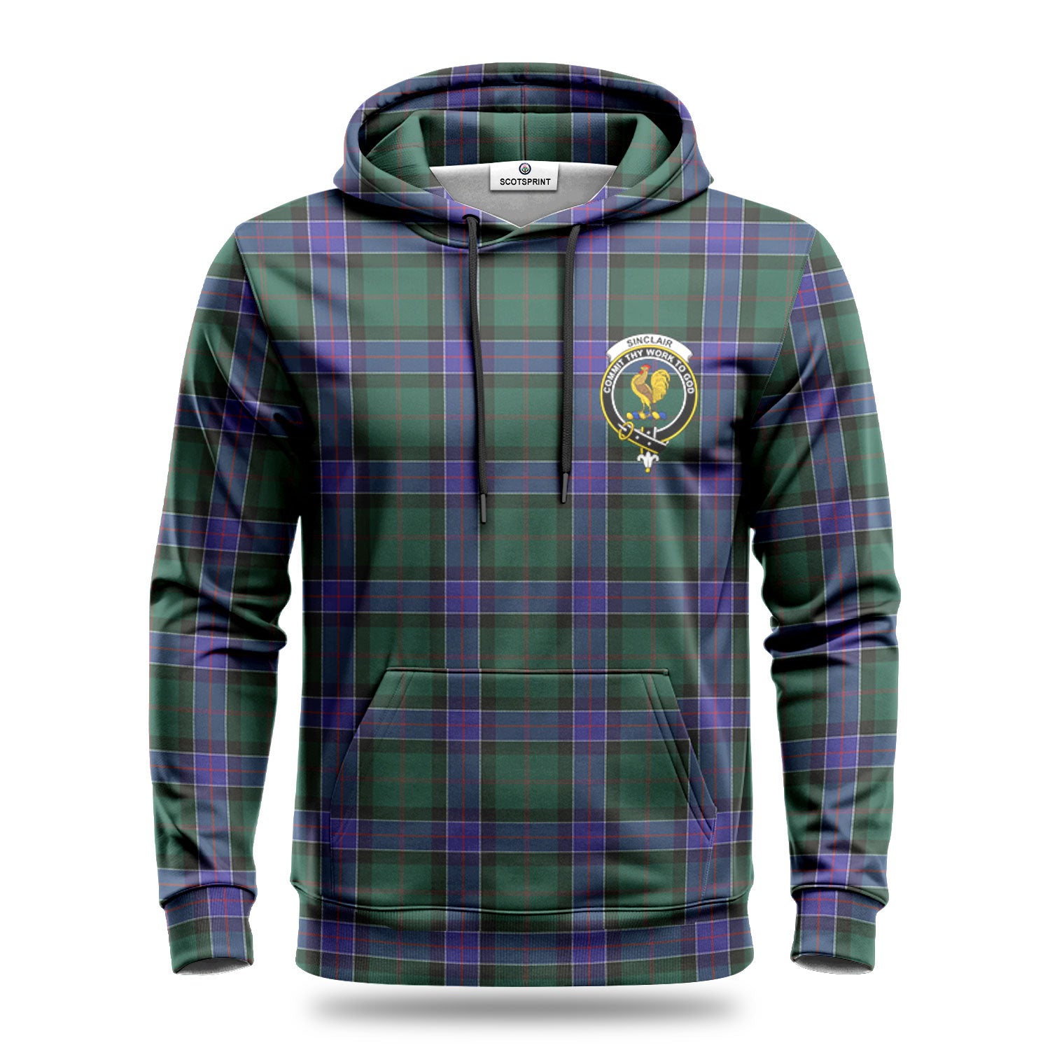 Sinclair Hunting Modern Tartan Crest Hoodie