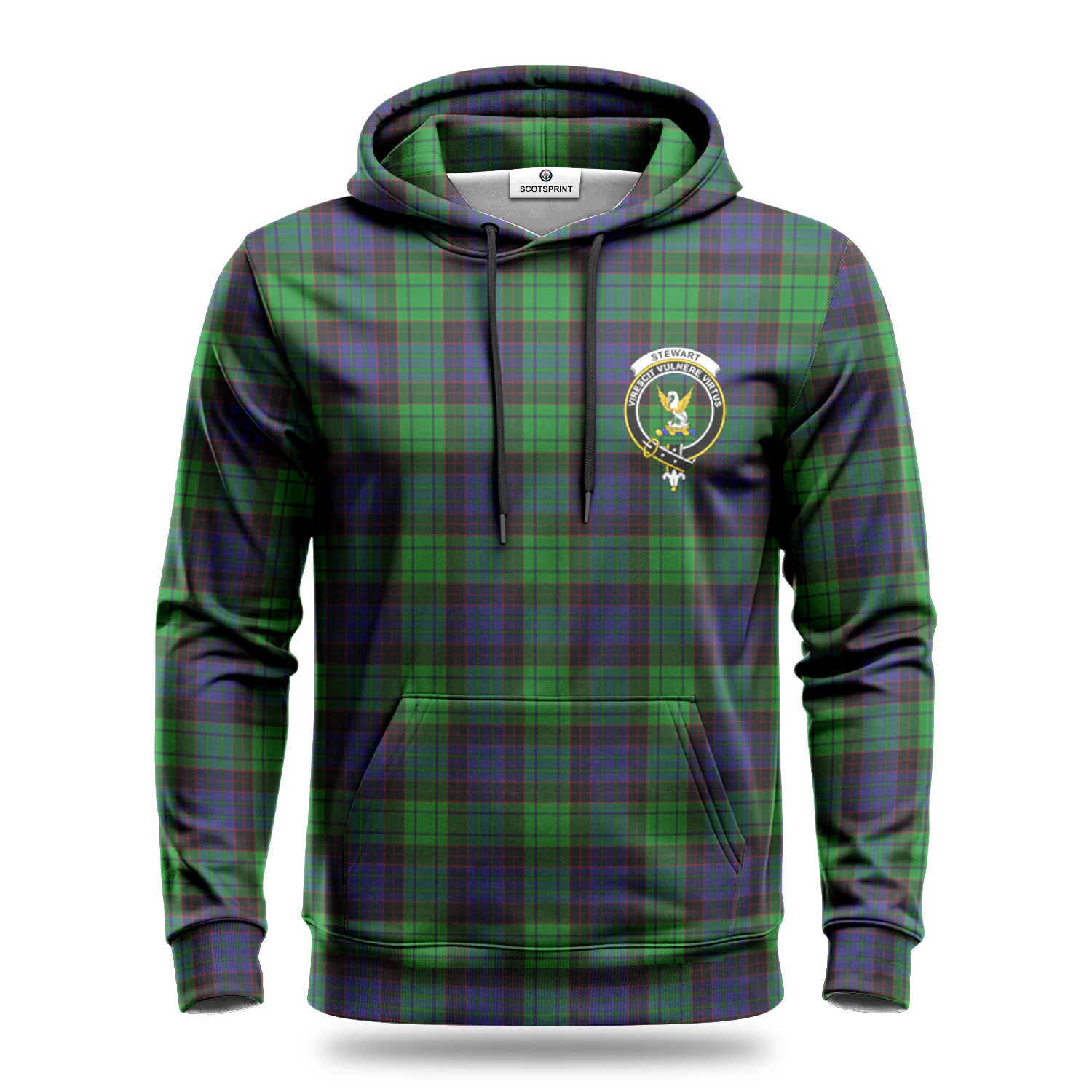 Stewart Old Modern Tartan Crest Hoodie